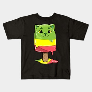 Cat with Popsicles Kids T-Shirt